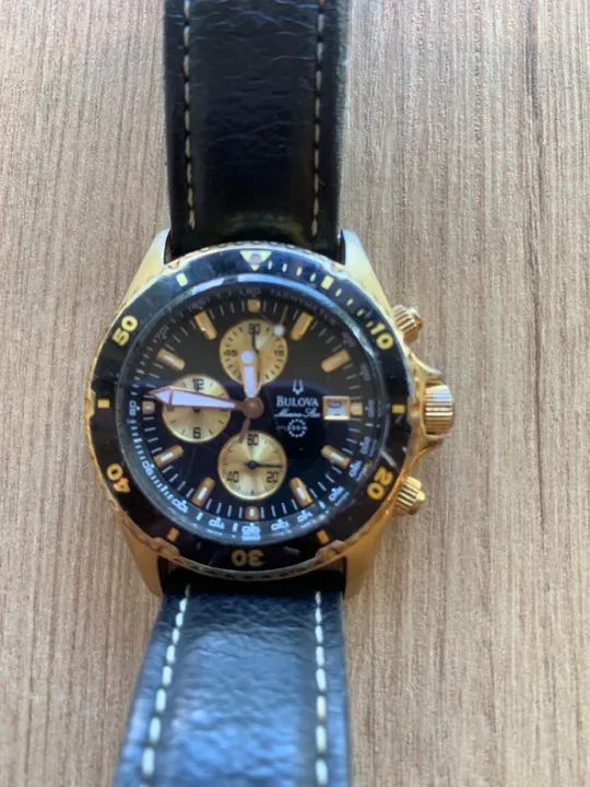 Relógio Bulova Marine Star Cronógrafo Dourado 200 m