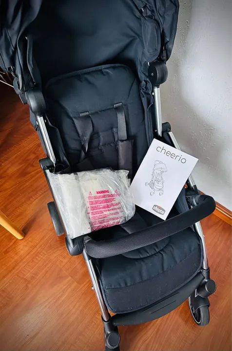 CARRINHO DE BEBE CHICCO CHEERIO JET BLACK - Foto 4