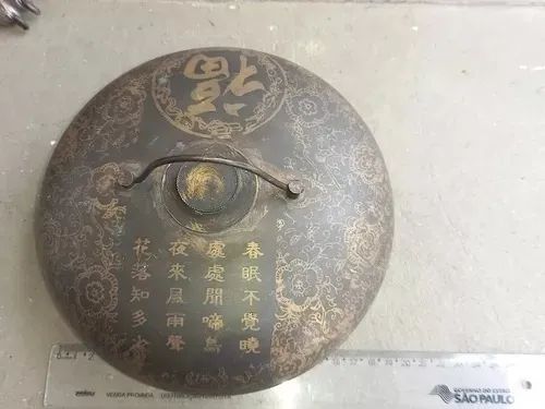 Aquecedor De Mão Chinês Vintage Metal Antiguidade Decoração