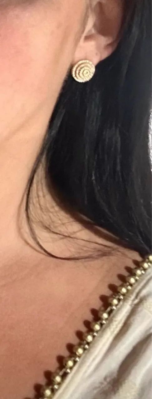 Brinco ouro 18k pizza de diamantes  - Foto 5