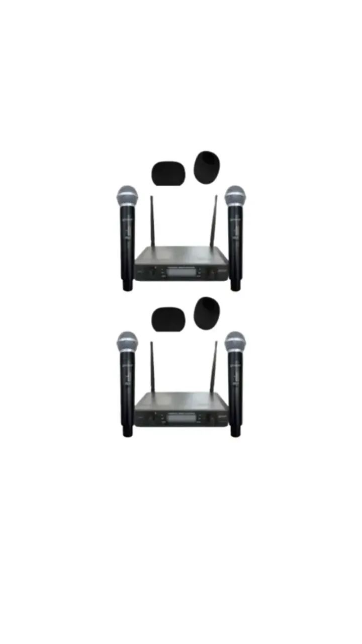 Kit 2 MICROFONES DINÂMICO SEM FIO DUPLO LEXSEN LM502M