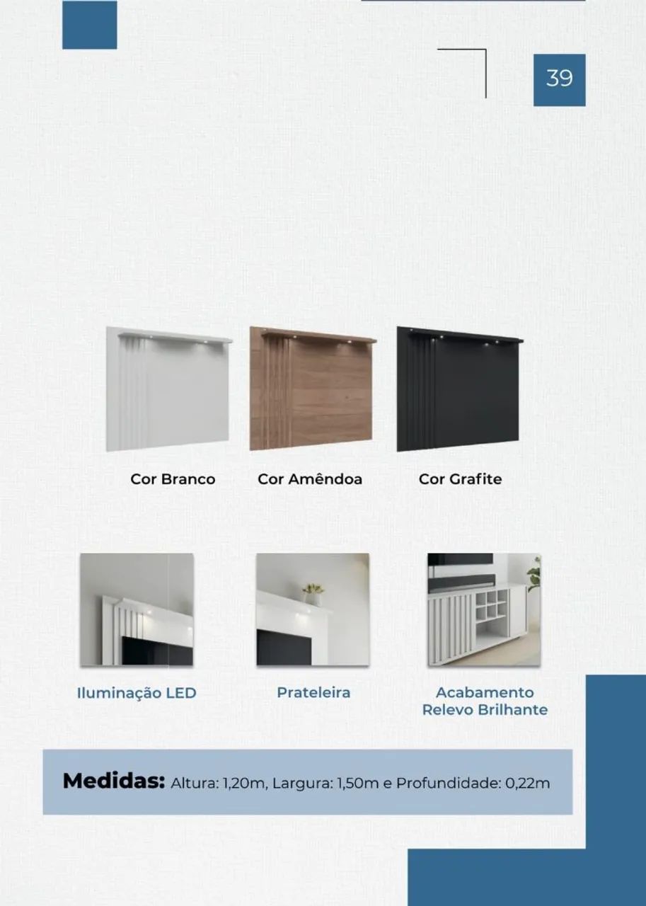 Rack com Painel Elias 100% MDF TV ate 55 - Foto 2