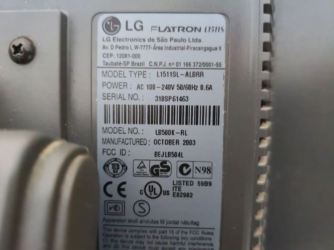 Monitor LG Flatron L1511S - 15 Polegadas - Foto 2