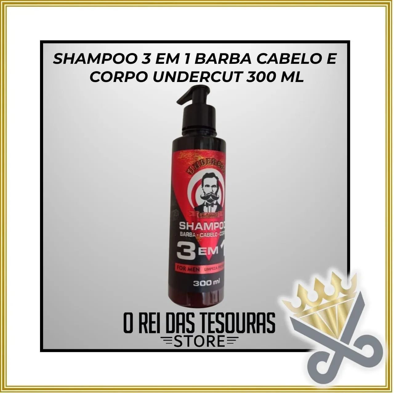Shampoo 3 em 1 Barba, Cabelo e Corpo Undertcut 300ml