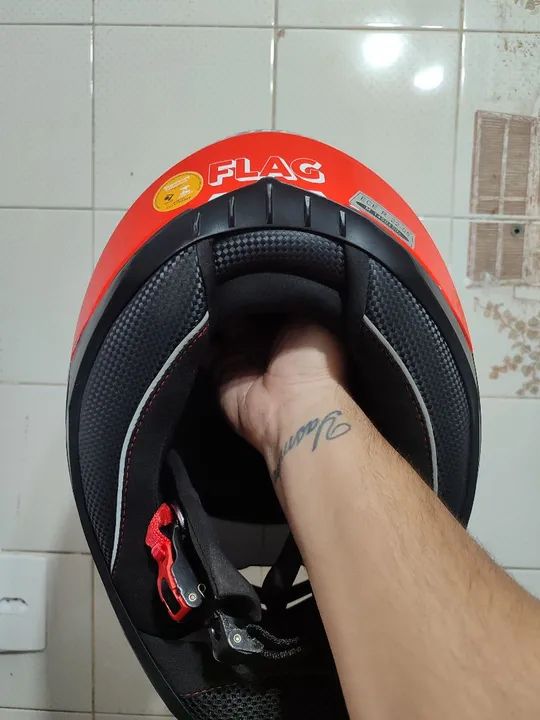 Capacete GP Tech - Novo - Vermelho 58 - Foto 7