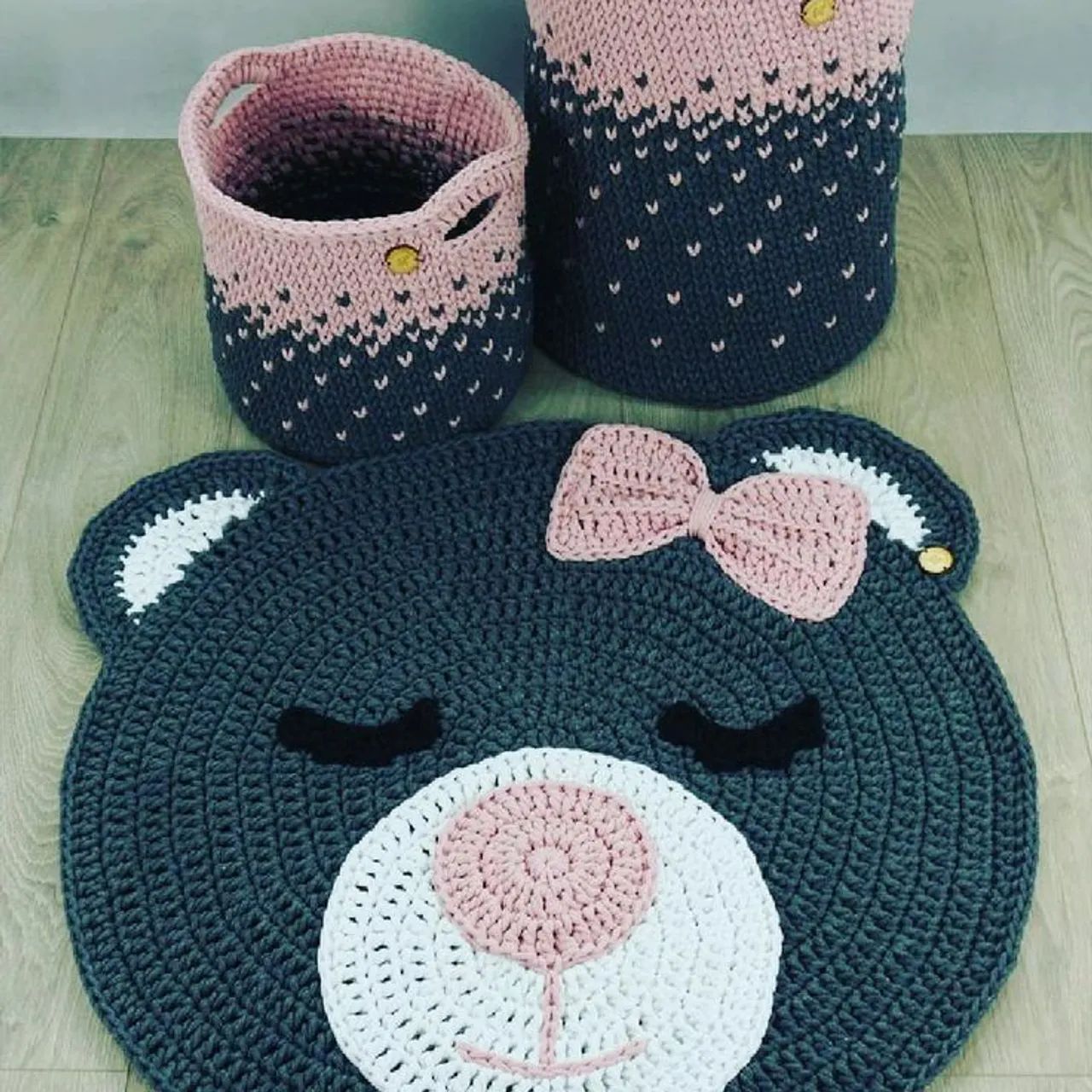 Tapete de crochê infantil - Urso