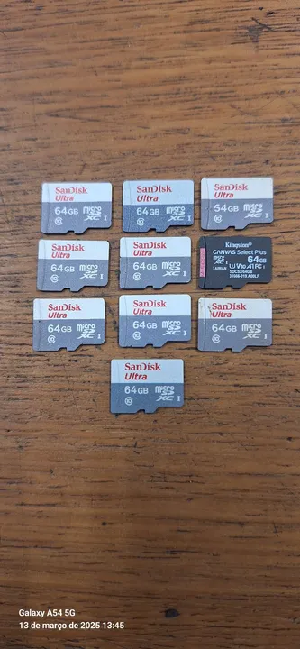 Lote 10 cartão de memória 64g