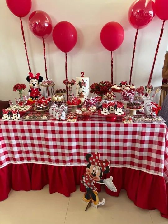 toalha de mesa festa com babado vermelha xadrez - Foto 2