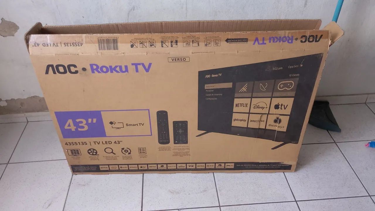 TV LED 43 polegadas AOC Roku TV Smart