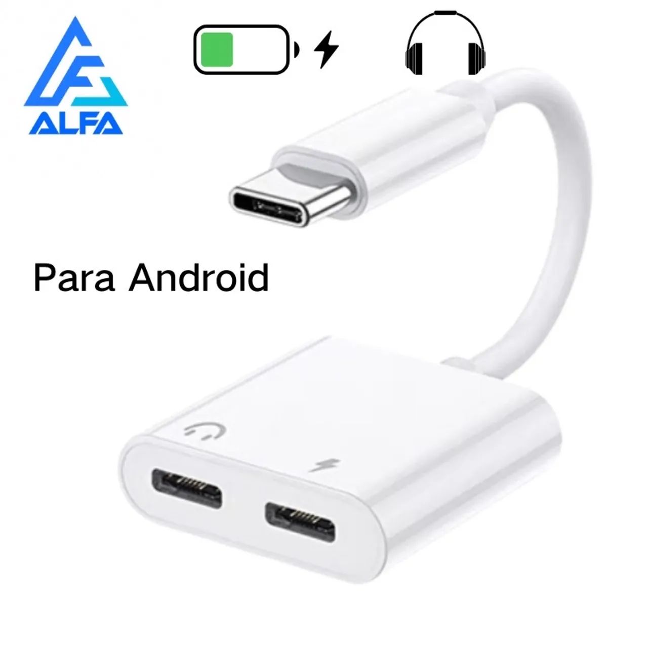Adaptador USB-C para fone de ouvido e carregamento
