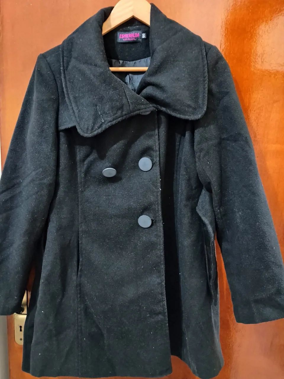 Casaco de lã preto elegante - Foto 2