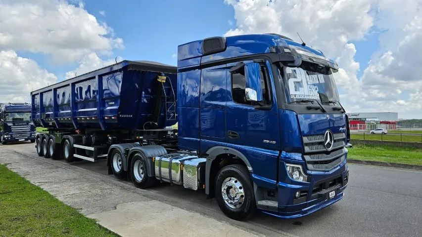 MB New Actros 2548 6x2 Ano 21 Placa Solar baixo km + 4 Eixo Basculante Randon 55m³c/ pneus