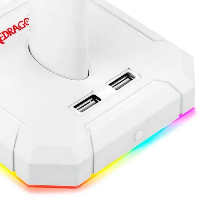 Suporte para Headset Redragon Scepter Pro White Rgb - WZetta - Foto 2