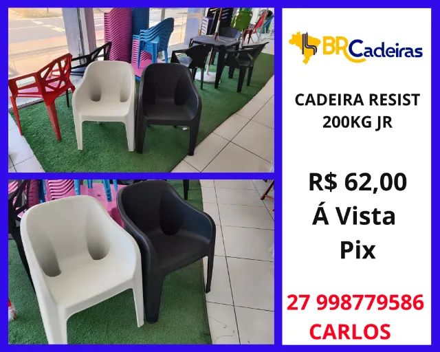 Cadeira Plástica Poltrona 200kg 