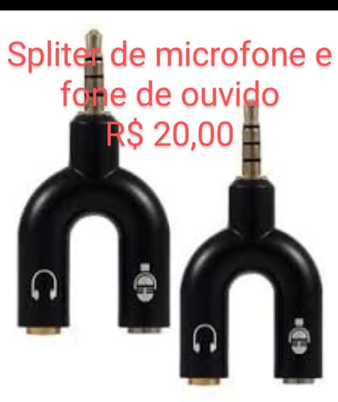 Adaptador Splitter Microfone e Fone de Ouvido
