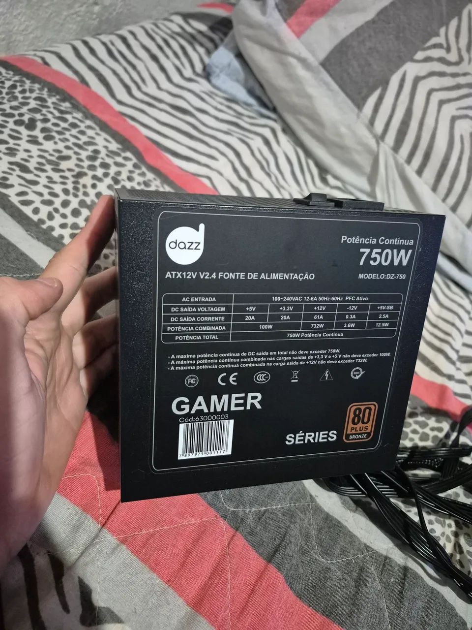 FONTE DAZZ 750W 80 PLUS BRONZE PFC64317903374209124