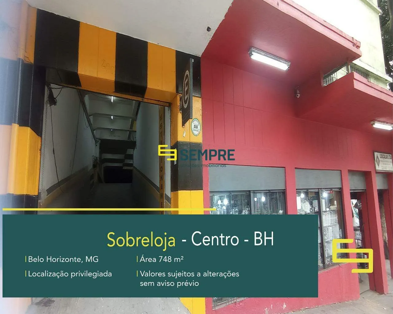 Sobreloja para locação no Centro de BH
