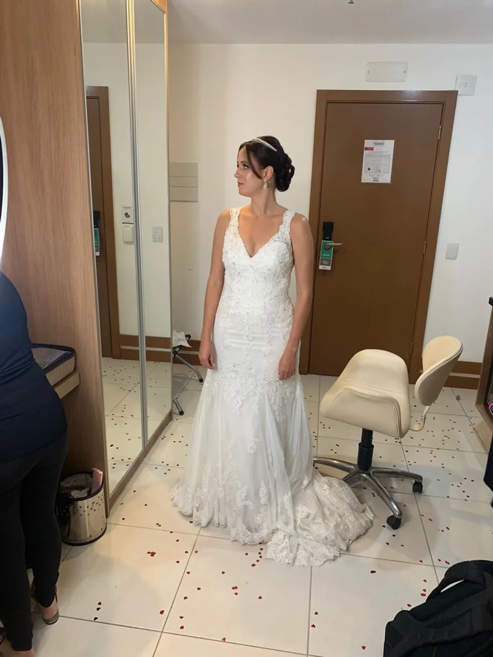 Vestido de noiva elegante e romântico