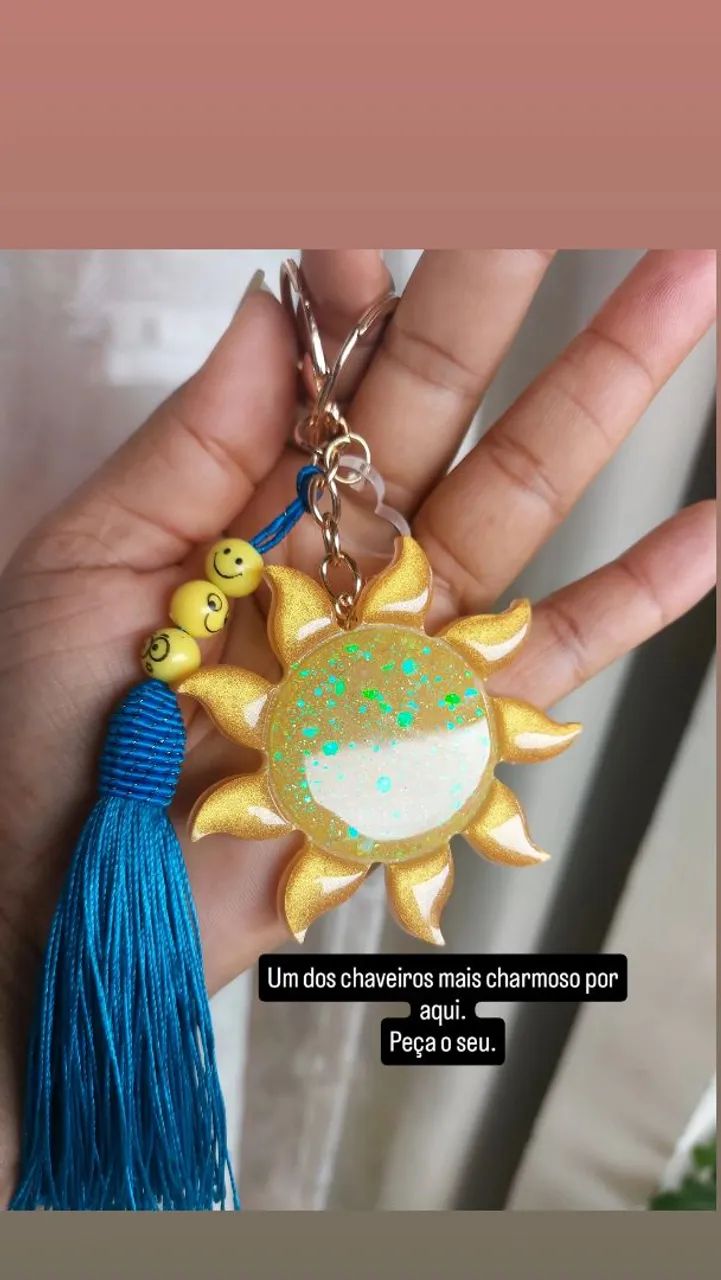 CHAVEIRO SOL , chaveiro em resina em forma de sol - Foto 2