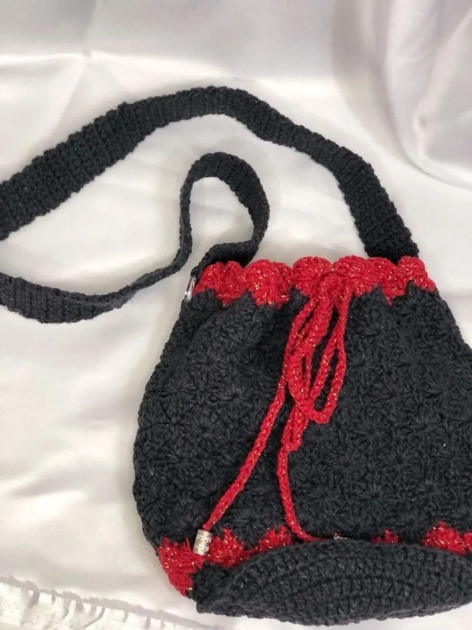 bolsa crochê cherry