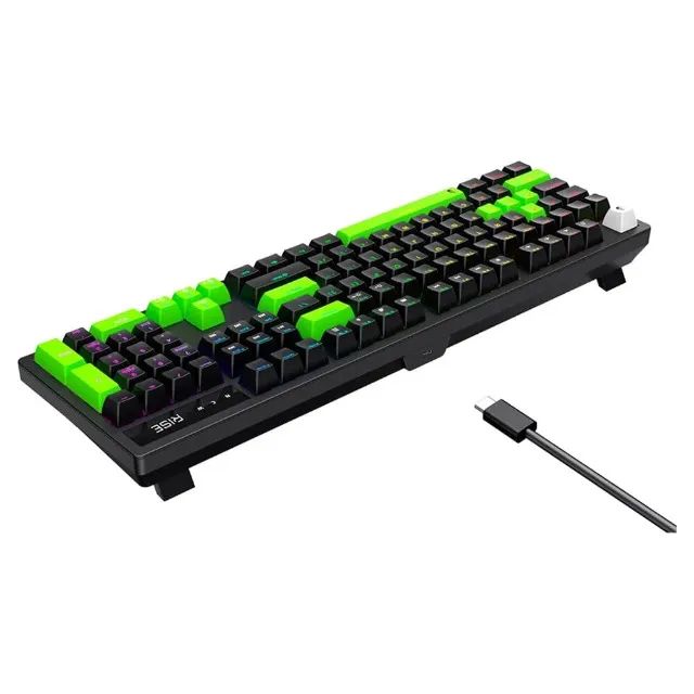 Teclado Mecânico Rise Mode GM2 Full Black and Green ARGB Switch Outemu Red, Novo, Lacrado - Foto 2