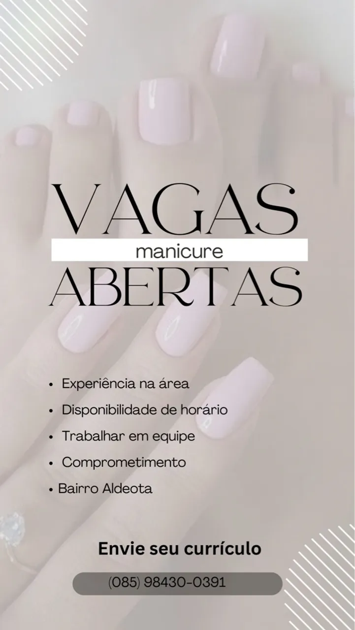 Vaga para manicure 