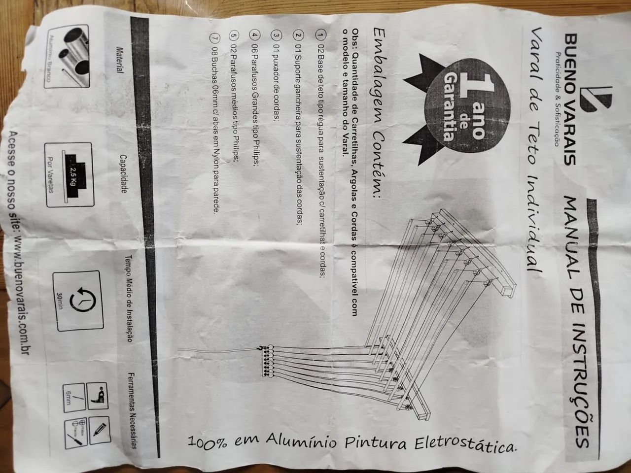 Varal de teto retrátil - Foto 2