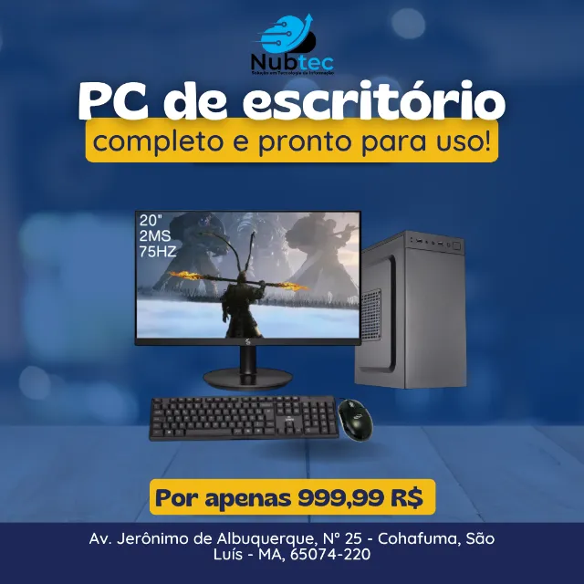 [NOVO] PC Completo Montado - Intel Core i3 ? 4GB RAM ? HD 1TB ? Monitor 20" LED 