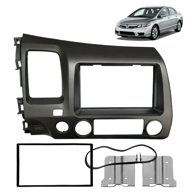 Moldura Acabamento Painel 7'' Polegadas para o Honda Civic 2007 - 2011 Grafite