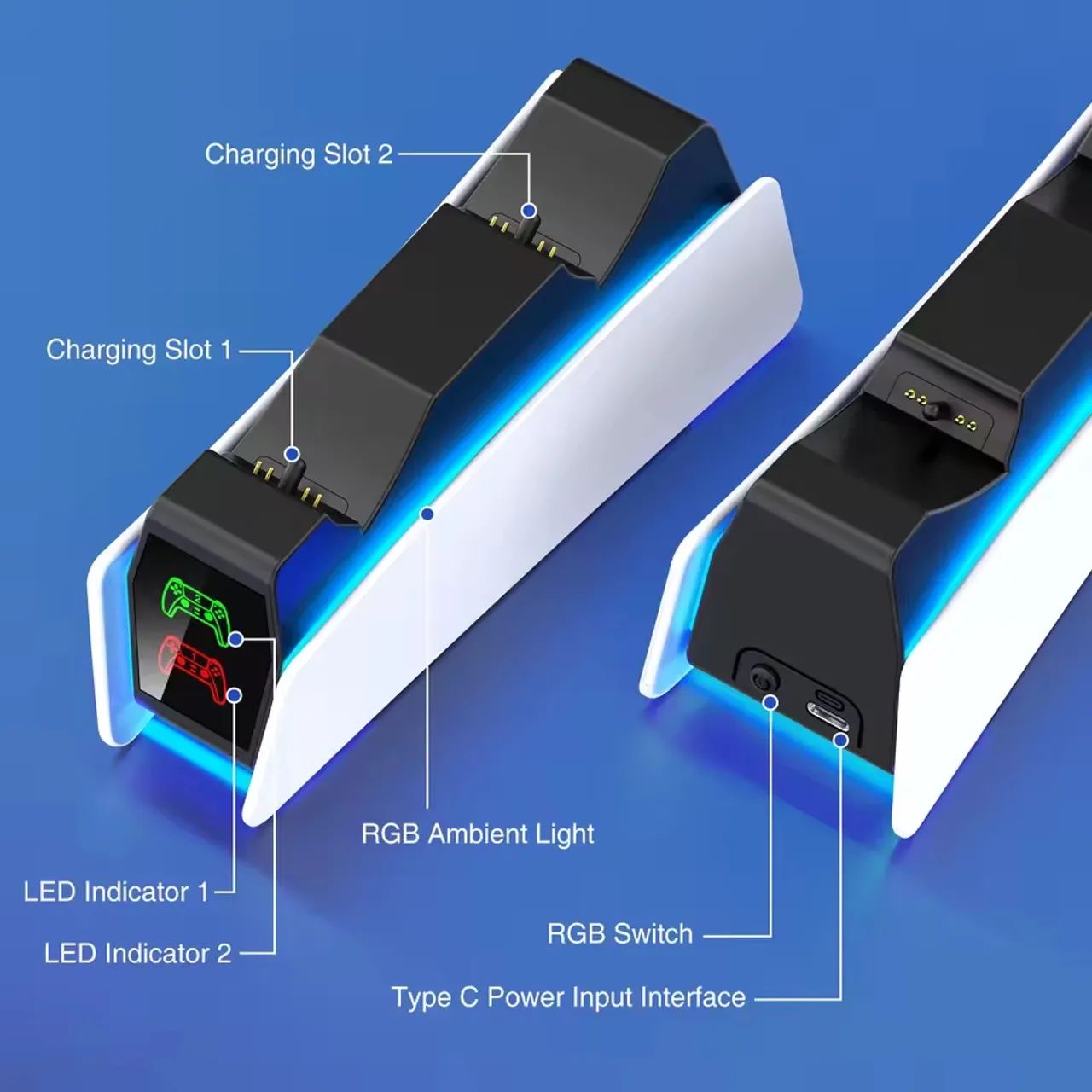 Base carregamento controle Ps5 com RGB - Foto 2