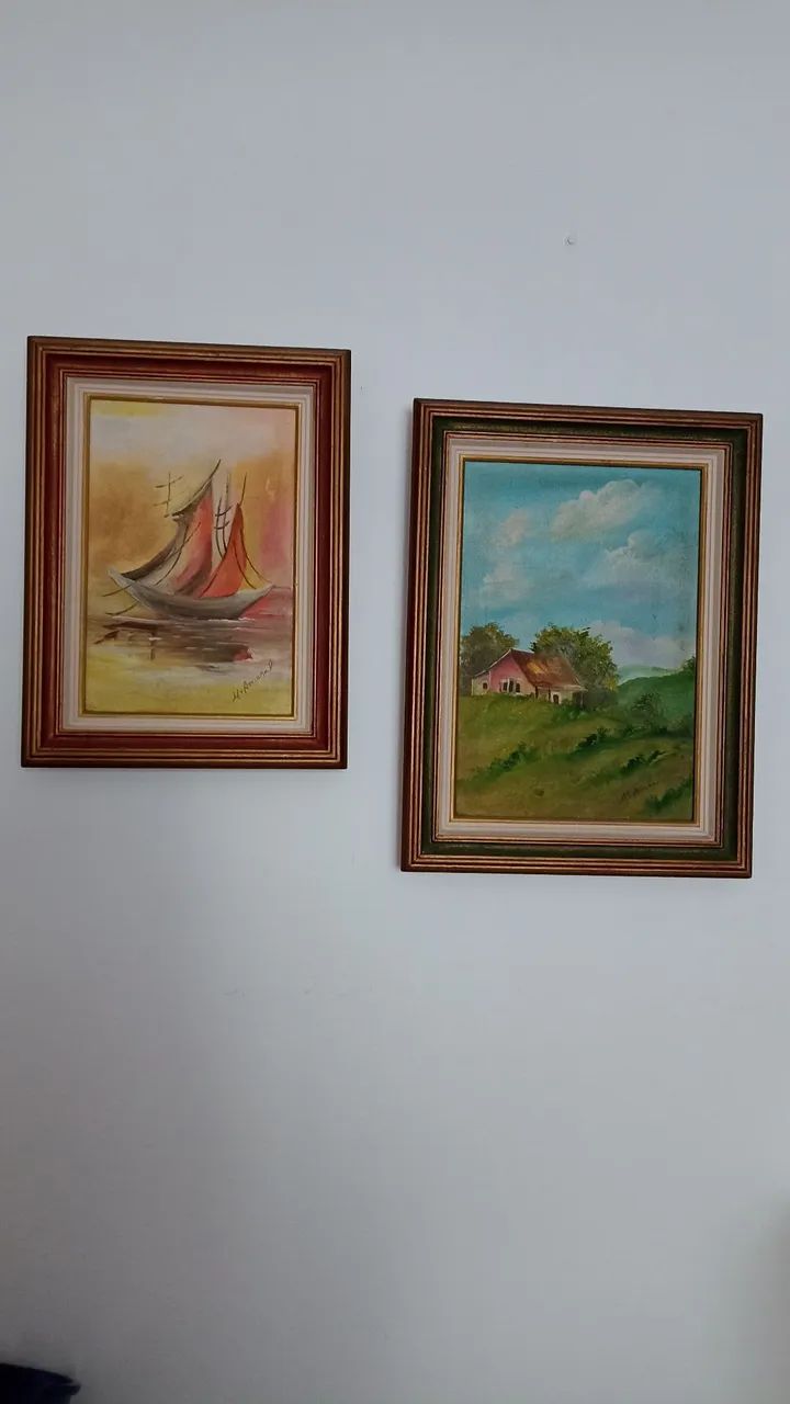 Duas Pinturas A Óleo em Tela