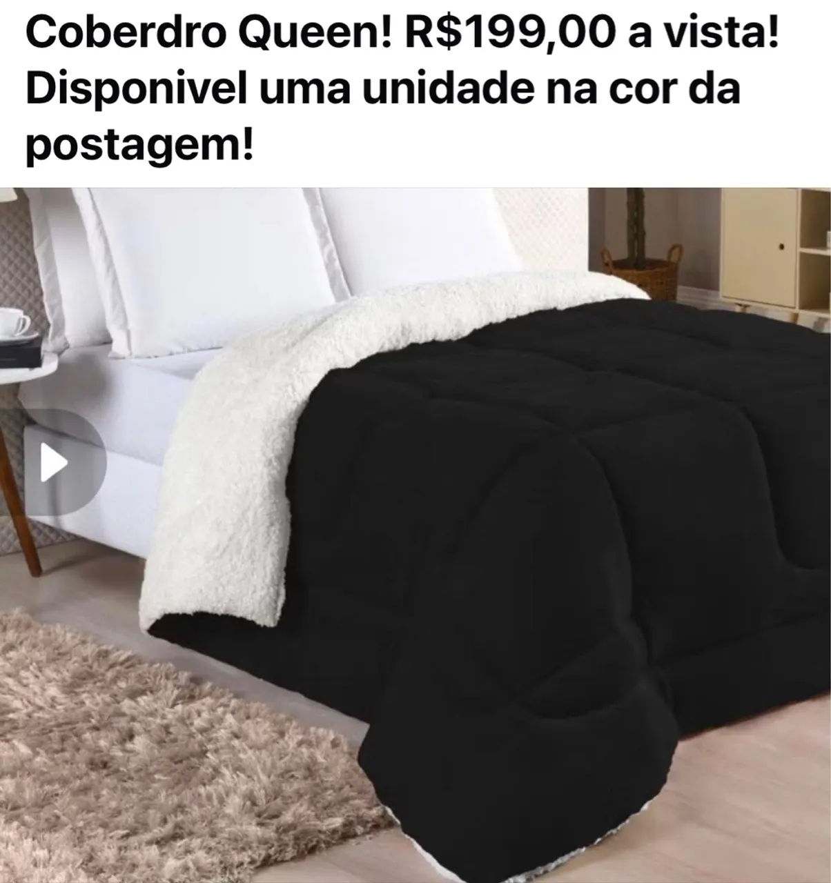 Coberdrom Queen Preto - Conforto e Elegância!