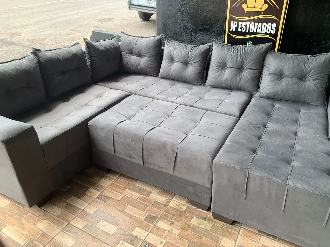 Sofa de canto 7 lugares pronta entrega 