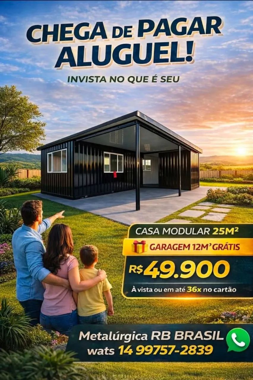 Casa modular 25 M2 + garagem 12 m2