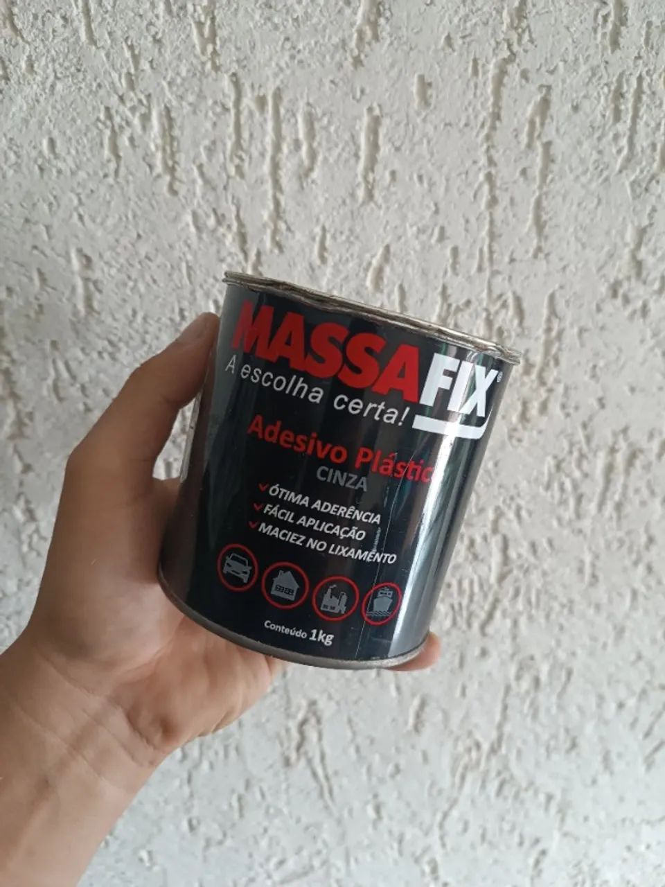 (Lacrada) Massa Plástica 1kg com Catalisador | Cinza