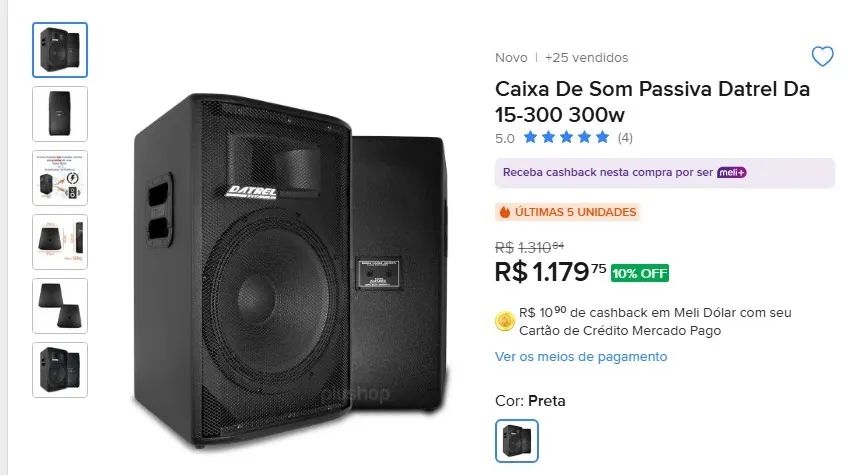 Caixa de Som Passiva Datrel Da15-300 300w