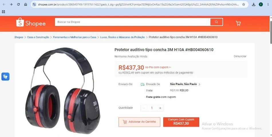 Protetor auditivo tipo concha 3M H10A. Pra vender 100! - Foto 2