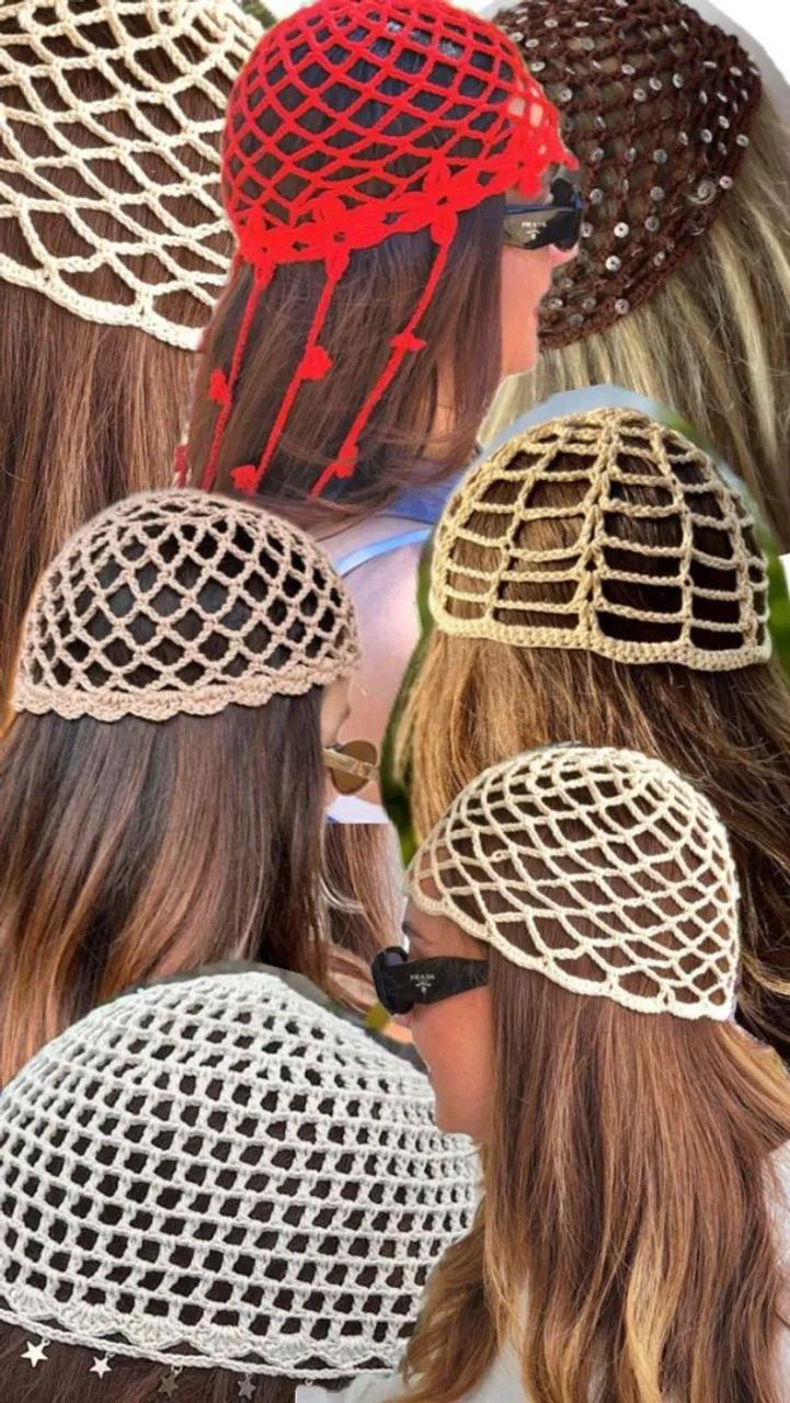 Touca/Headpiece de crochê  - Foto 5