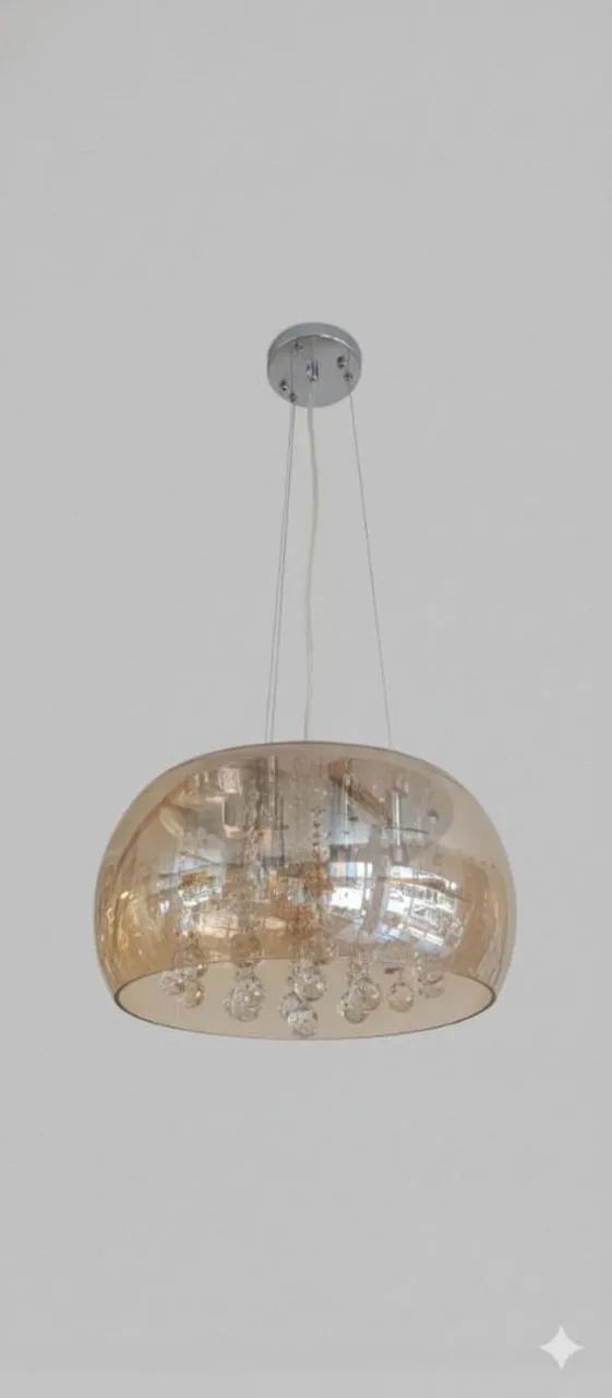 Lustre pendente com cristal translúcido - Foto 2