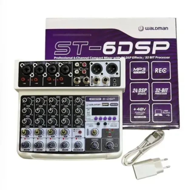 MESA DE SOM WALDMAN ST-6DSP 6 CANAIS (4XCOMBO) C/ EFEITOS + USB + INTERFACE - Foto 2