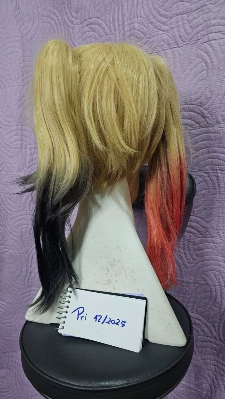 Peruca Cosplay carnaval cabelo sintético arlequina 1 - Foto 3