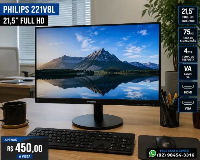 ? MONITOR PHILIPS 221V8L - FULL HD 21,5"