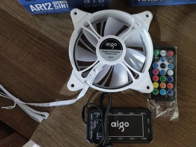 9 coolers aigo ar12 branco com controladora novos