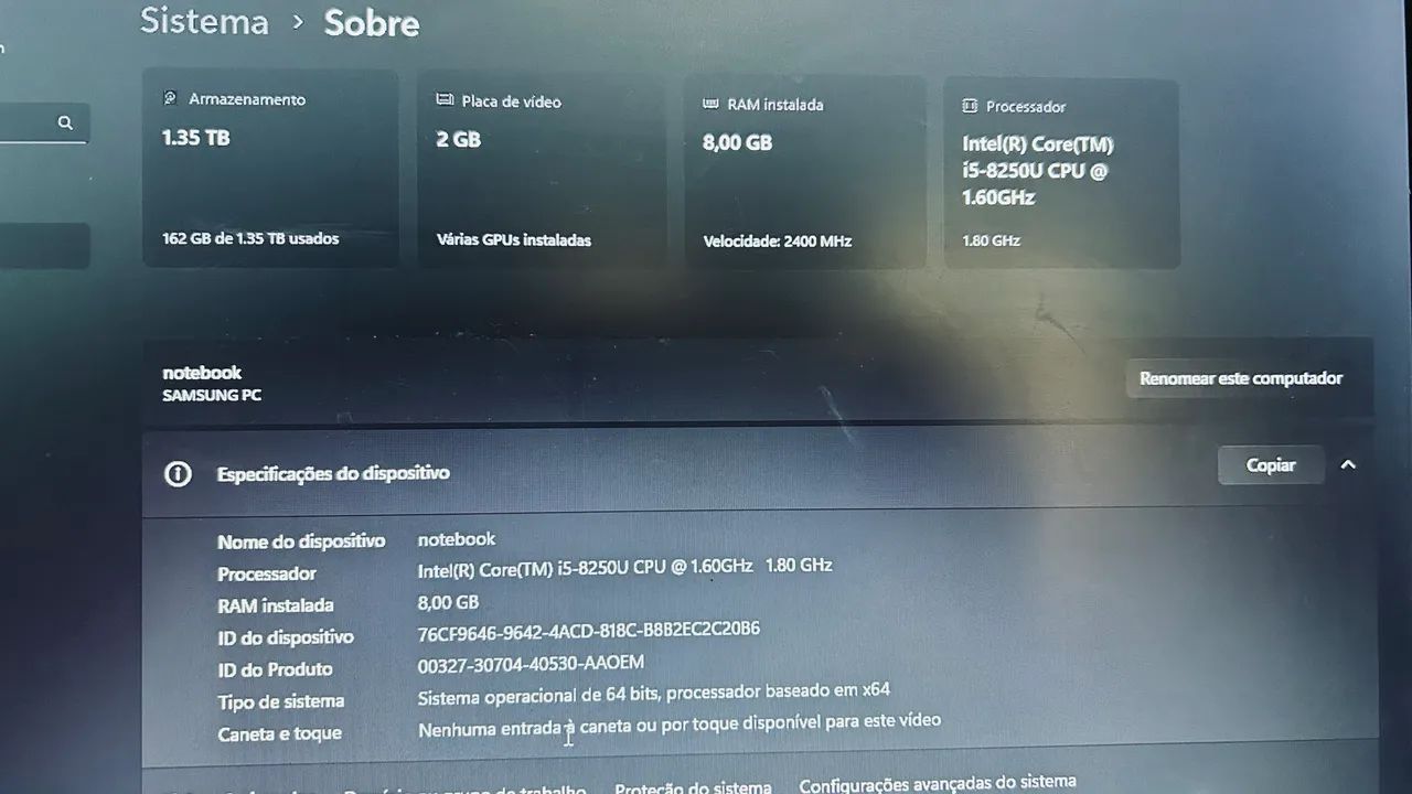 Notebook Samsung