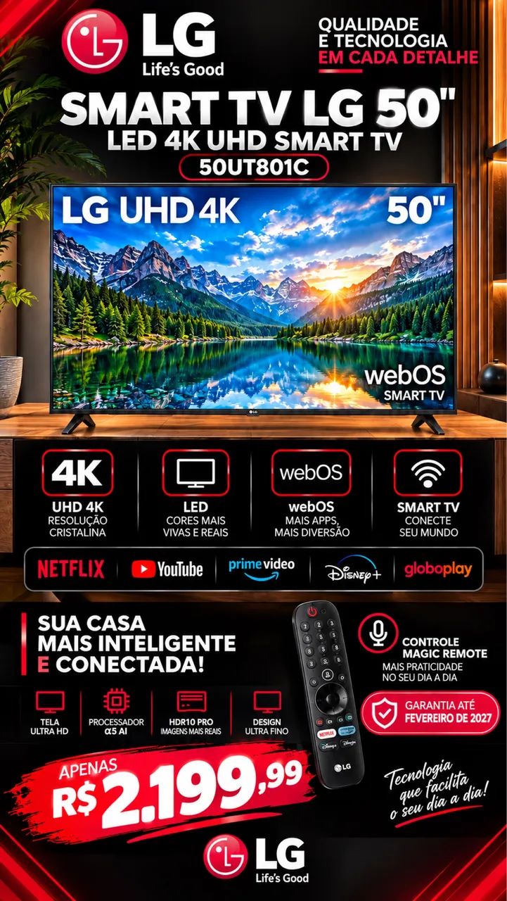 TV LG SMART 50 POLEGADAS 50UT81C