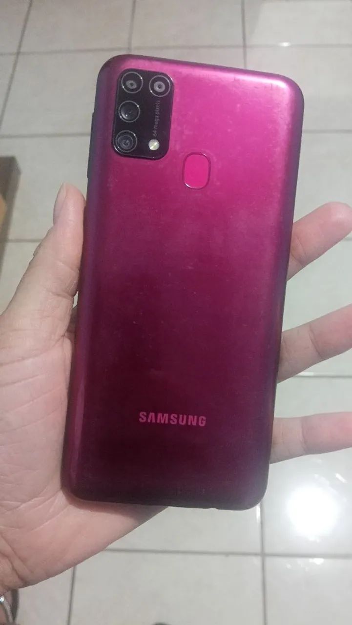  Samsung Galaxy M31 na cor rosa tela quebrada  - Foto 2