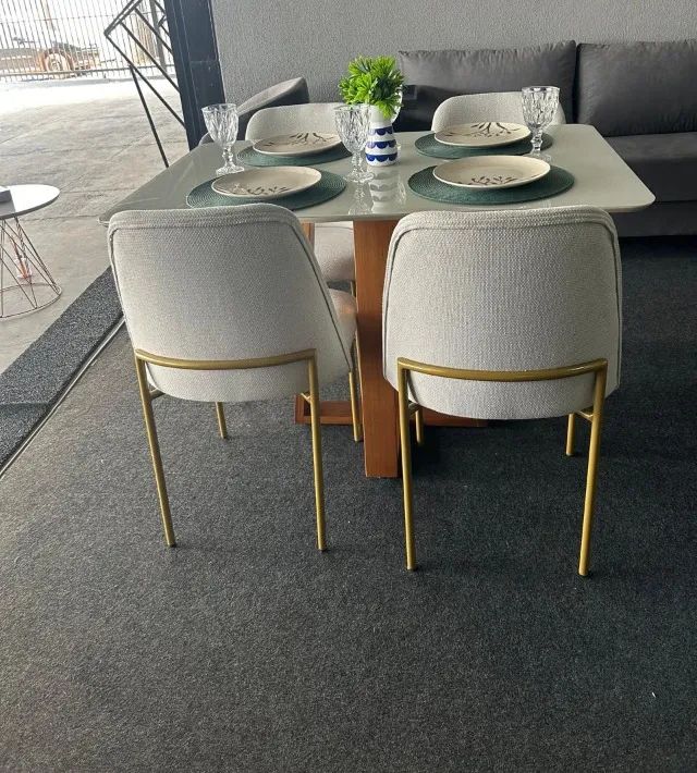 Mesa de Jantar Emily com 4 Cadeiras Monaco 120x80 - Forte Atacadista - ENTREGAMOS EM 24H - Foto 4