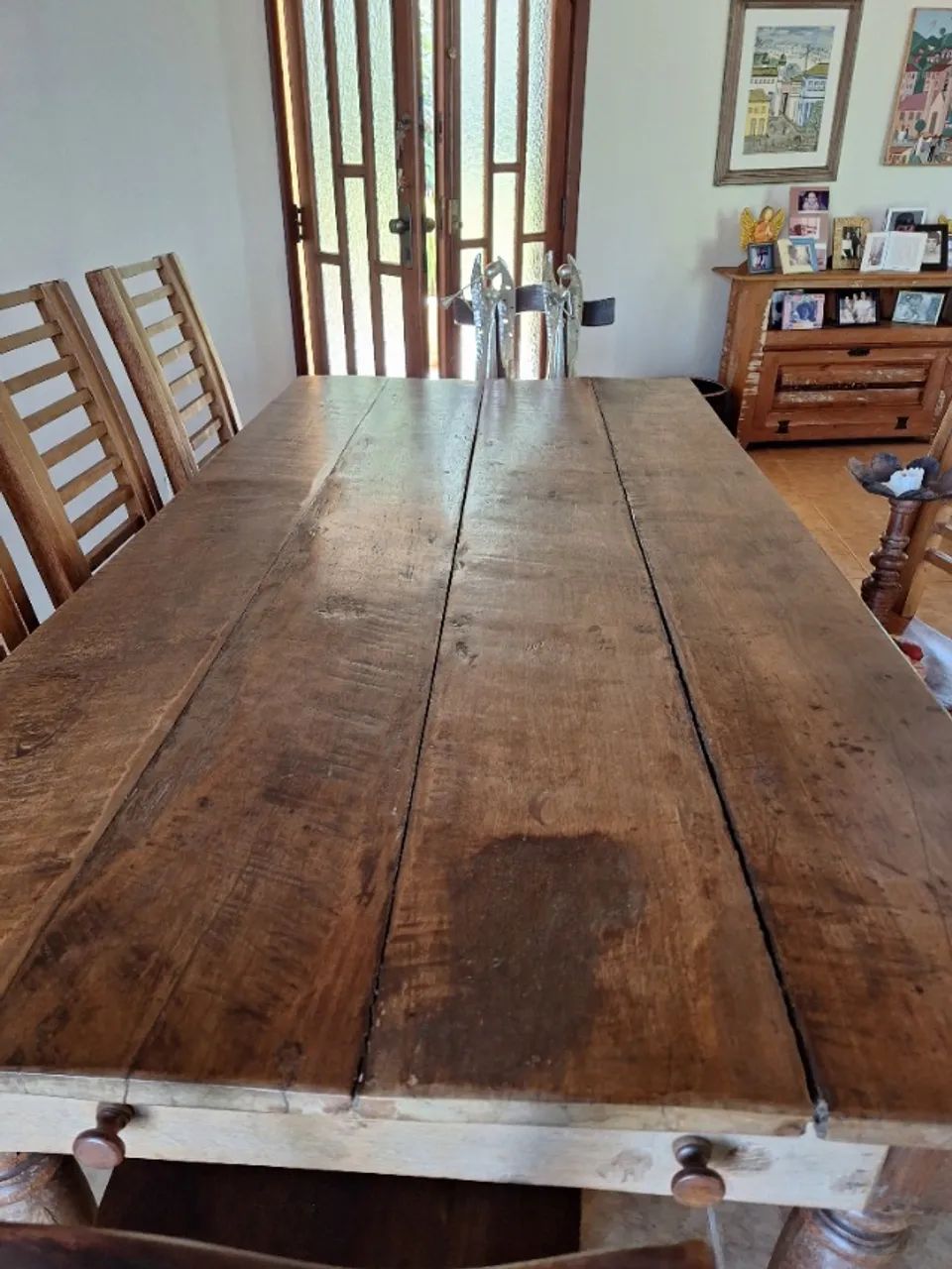 Mesa de madeira de demolição 2mx1m
