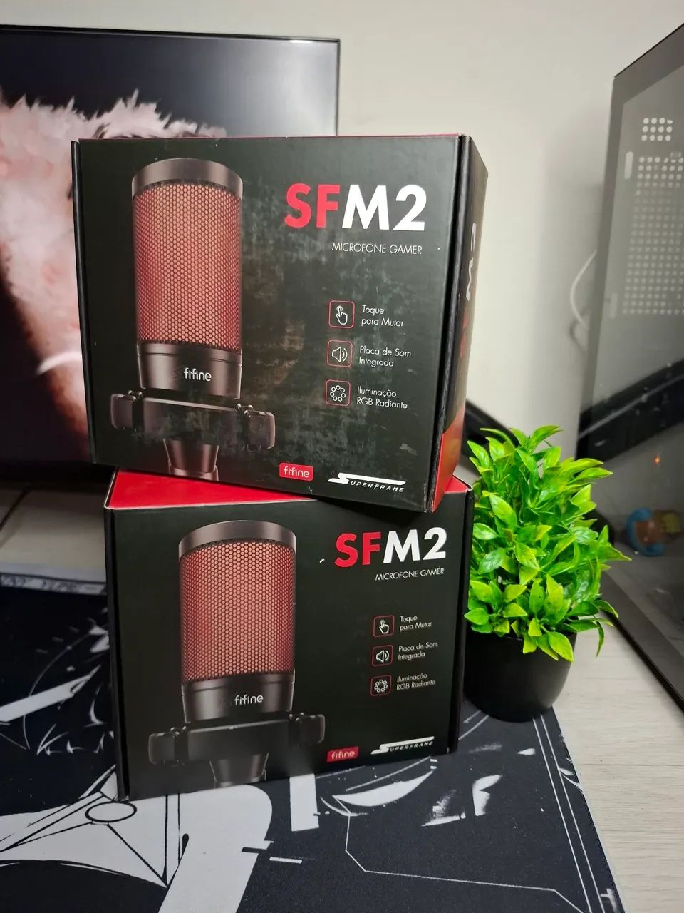 Microfone condensador fifine rgb novo