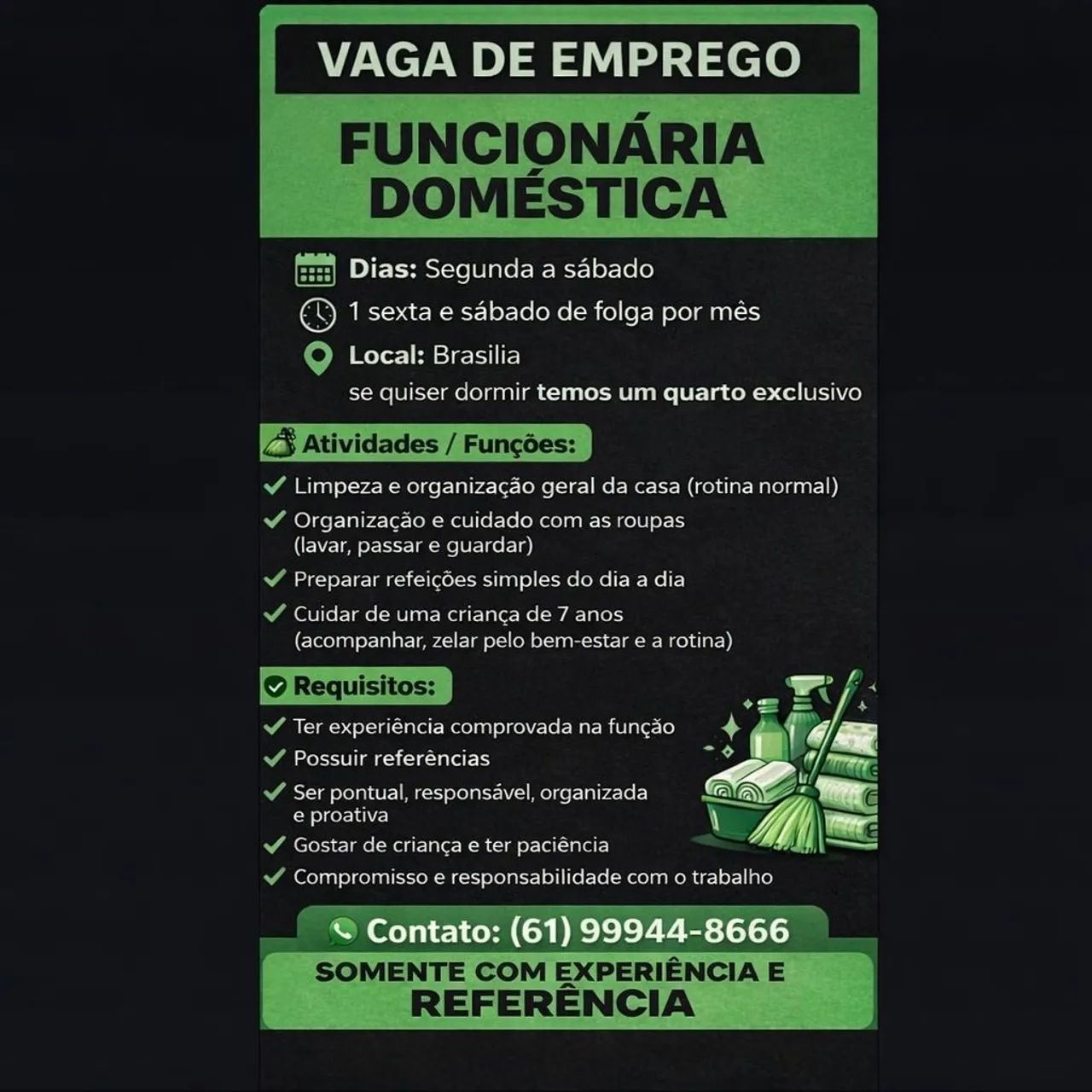 Precisa de empregada doméstica